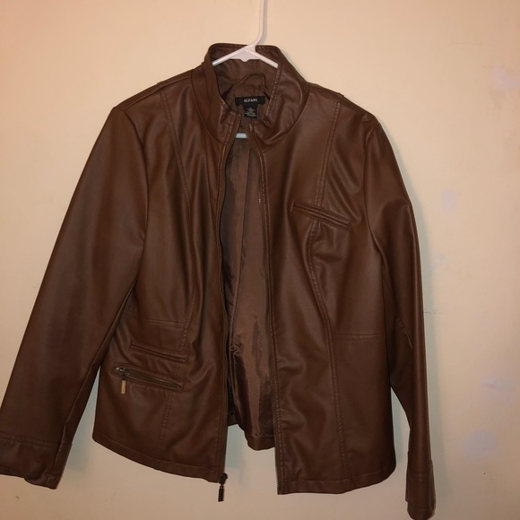 alfani faux leather jacket